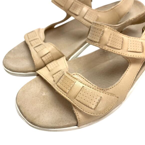 Trotters Womens Tan Beige Genuine Leather Sandals Shoes Ankle Strap Comfy 7.5 N - Picture 9 of 16